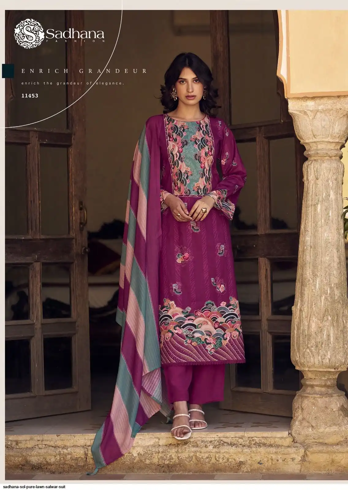 Sadhana Sol Pure Lawn vol 11 view 5